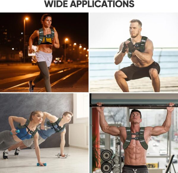 APEXUP Weighted Vest Men 5lbs/10lbs/15lbs/20lbs/25lbs/30lbs Weights with Reflective Stripe, Weighted vest for Women Workout Equipment for Strength Training Running - Image 8
