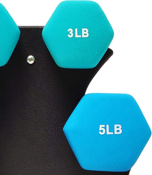 BalanceFrom Dumbbell Set with Stand, Neoprene Coated Hand Weights Home Gym Equipment - Image 9