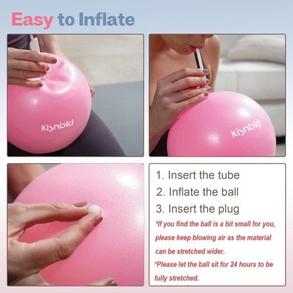 Small Exercise Ball, 9 Inch Mini Pilates Ball, Anti Burst and Slip Resistant Mini Yoga Ball for Stability, Fitness, Physical Therapy, Stretching & Core Strength Workout at Home Gym & Office - Image 6