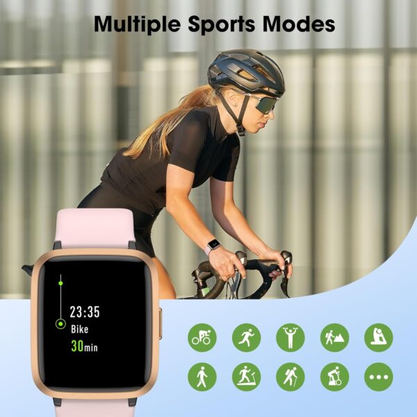 Fitness Tracker Watch with Heart Rate Monitor, Activity Tracker with Pedometer, Sleep Monitor, Calories & Step Counter, 5ATM Waterproof Smart Watch for Women Men Health Fitness Watch for Sports - Image 4