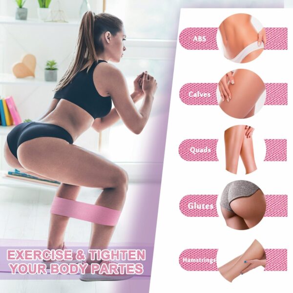 Fabric Resistance Bands for Working Out, 5 Levels Booty Bands for Women Men, Cloth Workout Bands Resistance Loop Exercise Bands for Legs Butt at Home Fitness, Yoga, Pilates - Image 2
