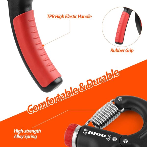NIYIKOW Grip Strength Trainer, Hand Grip Strengthener, Adjustable Resistance 22-132Lbs (10-60kg), Forearm Strengthener, Perfect for Musicians Athletes - Image 5