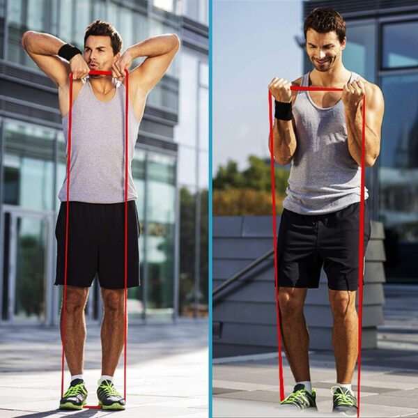TOMSHOO Resistance Bands Set, Multiple Fitness Exercise Workout Bands with Storage Bag, Door Anchor, Pull Up Assistance Straps for Working Out, Body Stretching, Physical Therapy, More - Image 7