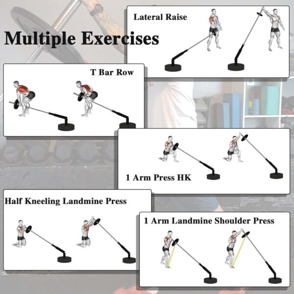 T Bar Row Landmine Attachment for 2" Olympic Barbell Bars, Workout Home Gym Equipment - Image 5