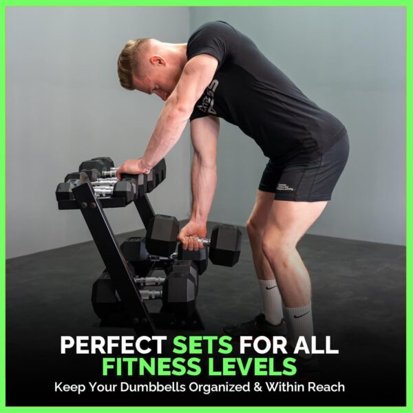 Gyms Weights Dumbbells Sets with Rack,450-550 lbs Hex Dumbbell Sets MAX 5-50 lbs Hand Free Weights Rack with Dumbbell Sets Rubber Dumbbells Set for Your Home Gym - Image 4