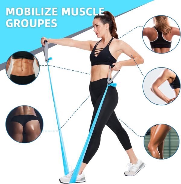 Professional Resistance Bands. Latex-Free, Work Out Bands, Stretch Bands for Working Out Women or Men, Exercise Bands Set for Physical Therapy (Colour Set (5-30lbs) - Includes Accessories) - Image 3