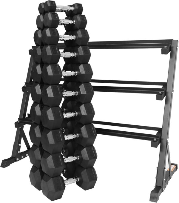 Premium Rubber Coated Hex Dumbbell Weight Set, Multiple Packages - Image 4