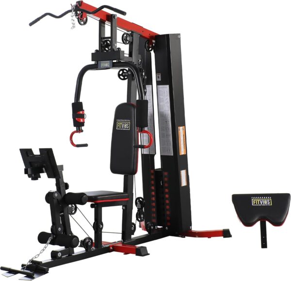 Home Gym, Workout Equipment with Leg Press, Exercise Equipment for Home with Pulley System, Home Gym Equipment for Full Body Strength Training, Preacher Curl and Leg