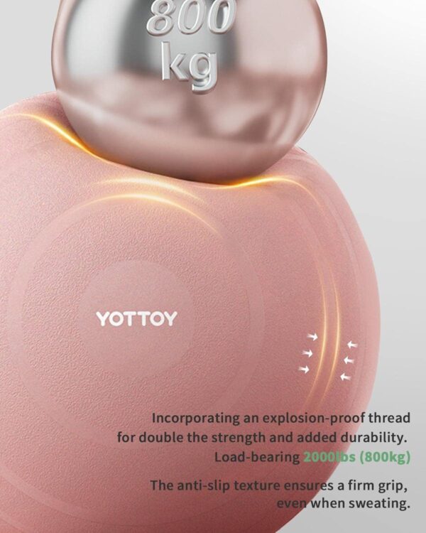 YOTTOY Anti-Burst Exercise Ball for Working Out, Yoga Ball for Pregnancy,Extra Thick Workout Ball for Physical Therapy,Stability Ball for Ball Chair Fitness with Pump - Image 4