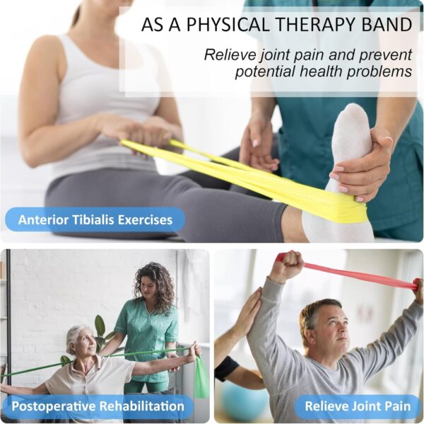 Resistance Bands for Working Out, Physical Therapy Bands, Elastic and Exercise Bands Set for Stretching, Suitable for Rehab, Yoga, Pilates, Gym, Home Exercise - Image 6