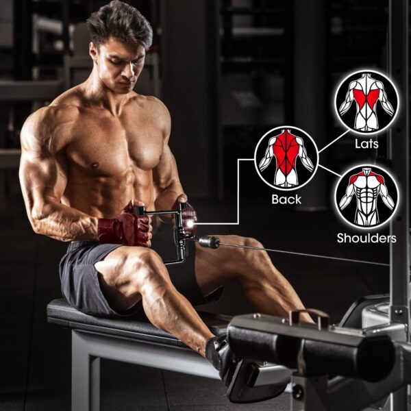 Yes4All Cable Machine Attachment, Tricep Straight Bar, V Bar, LAT Pulldown Attachments/Accessories Load 880lbs for Home Gym - Image 5
