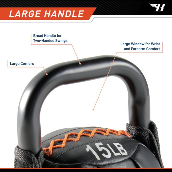 BIONIC BODY by Marcy Soft Kettlebell with Handle for Weightlifting, Conditioning, Strength and core Training - Image 3