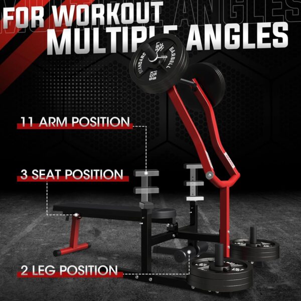 GMWD Chest Press Machine, 1050LBS Bench Press Machine with Independent Converging Arms, Adjustable Flat Incline Bench for Chest, AB Workouts, Shoulder Home Gym Equipment, V1 - Image 7