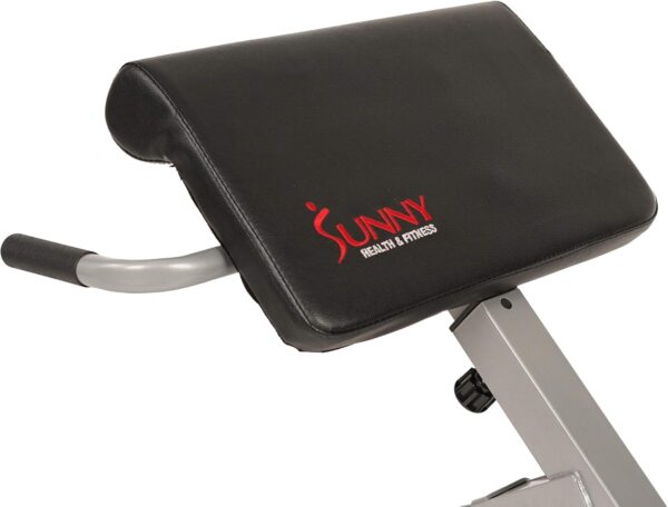 Sunny Health & Fitness Foldable Hyperextension Roman Chair w/Back Extension, Home Gym Sit Up Bench for Glute & Ab Workouts, Optional Adjustment Incline & Multi-Function Heavy-Duty Exercise Equipment - Image 7
