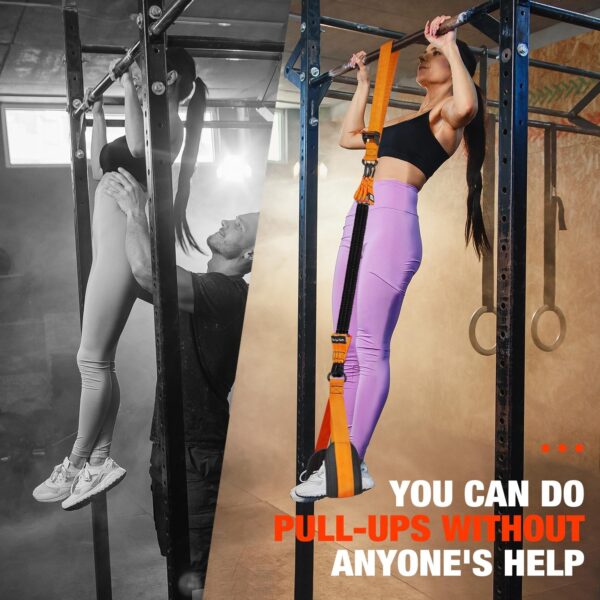 Pull Up Assistance Bands, Heavy Duty Resistance Band for Pull Up Bar, Adjustable Weight/Size with Fabric Feet/Knee Rest, Bands for Pull Up Assist for Strength Training, Patented Pull Up Assist Band - Image 5