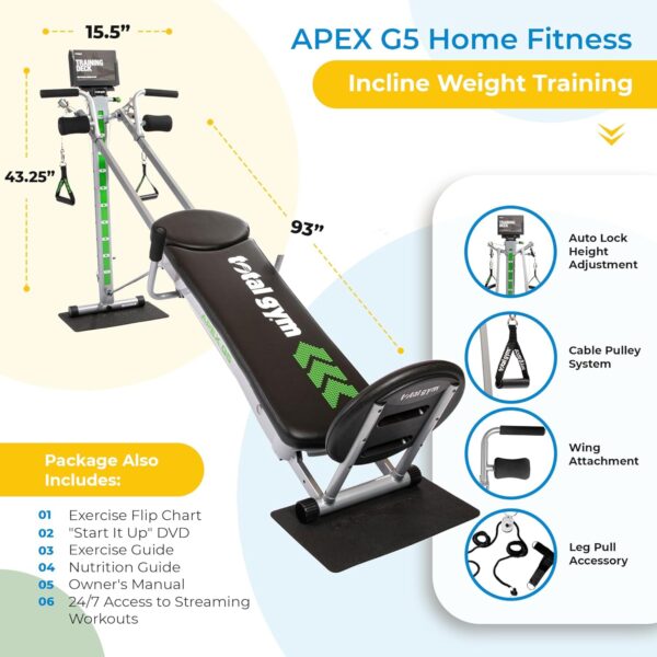 Total Gym APEX Versatile Indoor Home Gym Workout Total Body Strength Training Fitness Equipment - Image 5