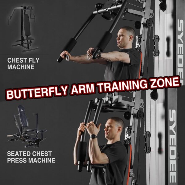 Mikolo Home Gym, Workout Station with 150LBS Weight Stack, Multifunctional Home Gym Equipment with Pulley System for Full Body Strength Training - Image 5