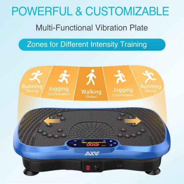 AXV Vibration Plate Fitness Platform Exercise Machine Vibrating Lymphatic Drainage Shaking Full Body Shaker Workout Vibrate Stand Shake Board Sport Gym for Weight Loss Fat Burner for Women Men - Image 3