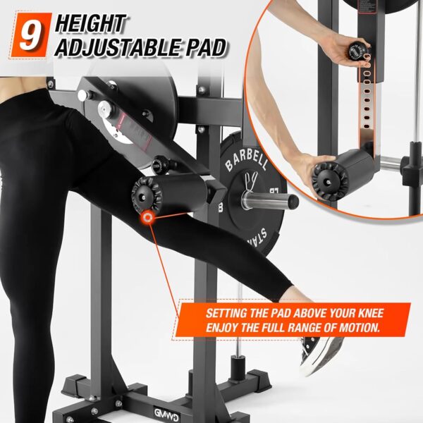 GMWD Multiple Hip Abductor Machine, Adjustable Standing Hip Abductor Adductor Machine with 9 Height Setting, 450lbs Capacity Plate Loaded Inner and Outer Thigh Machine for Home Gym - Image 4