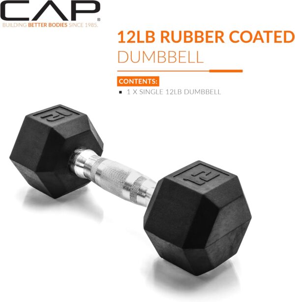 CAP Barbell 12 LB Coated Hex Dumbbell Weight, New Edition (SDRIS-012) - Image 2