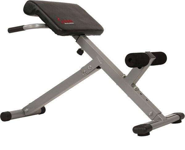 Sunny Health & Fitness Foldable Hyperextension Roman Chair w/Back Extension, Home Gym Sit Up Bench for Glute & Ab Workouts, Optional Adjustment Incline & Multi-Function Heavy-Duty Exercise Equipment - Image 2
