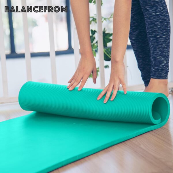 BalanceFrom Exercise Yoga Mat for Home Workout, 1” Thick, Optional Blocks & Knee Pad - Image 7