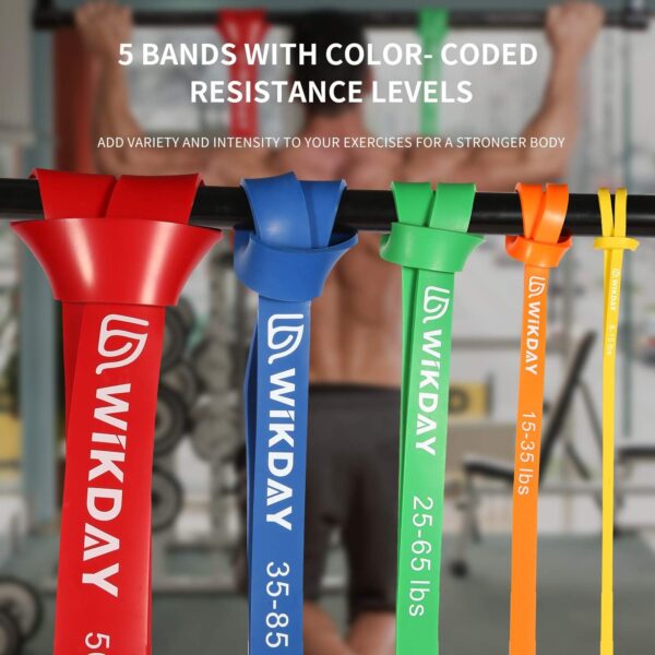 Resistance Bands, Pull Up Bands, Workout Bands for Exercise, Thick Heavy Resistance Band Set with Door Anchor, Elastic Bands for Body Stretching, Crossfit Training at Home/Gym Men & Women Women - Image 3