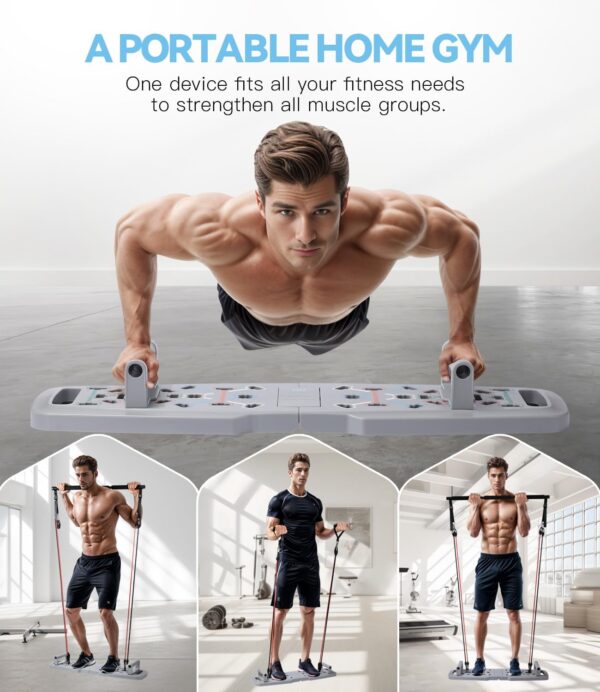 Push Up Board, Workout Equipment Home Gym,Exercise Equipment,Pushup Stands Strength Training,Portable Multi Function Foldable 20 in 1 Pull Up Bar Fitness - Image 6