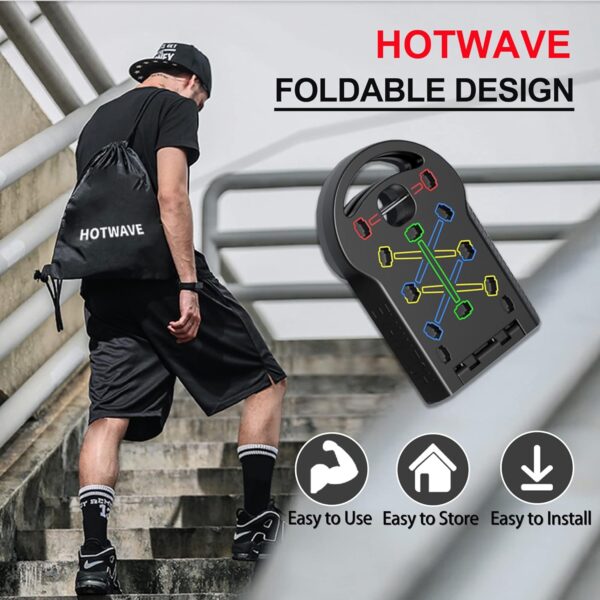 HOTWAVE Push Up Board Fitness, Portable Foldable 20 in 1 Push Up Bar at Home Gym, Pushup Handles for Floor. Professional Strength Training Equipment For Man and Women,Patent Pending - Image 6