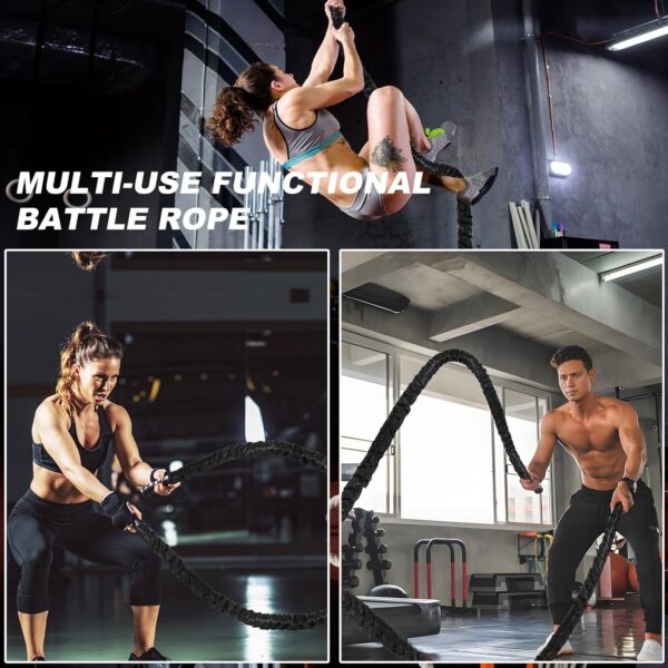 Battle Rope Battle Ropes for Exercise Workout Rope Exercise Rope Battle Ropes for Home Gym Heavy Ropes for Exercise Training Ropes for Working Out Weighted Workout Rope Exercise Workout Equipment - Image 5