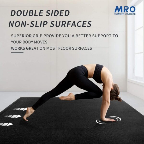 MRO Extra Large Yoga Mat, 12'x6'/9'x6'/7'x5'/6'x4' (9MM) Extra Wide and Thick Exercise Mats for Home Gym Workout, Non-Slip, Soft for Women and Men Fitness, Ideal for Barefoot Yoga, Pilates, stretching - Image 3