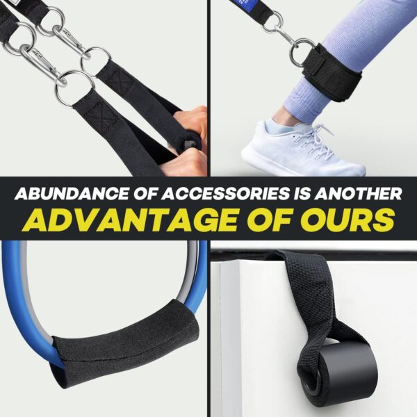 Heavy Resistance Bands for Working Out, NITEEN Resistance Bands with Handles Weight Exercise Bands for Men Women, Workout Bands with Door Anchor and Ankle Straps Strength Training Equipment - Image 4