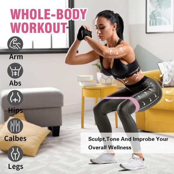 Resistance Bands for Working Out Women, Set of 5 Loop Bands for Exercise and for Workout with Free Carry Bag - Image 6