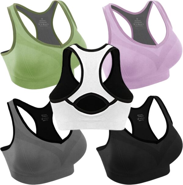 Double Couple Women Racerback Sports Bras for Women High Impact Workout Yoga Gym Fitness Bra