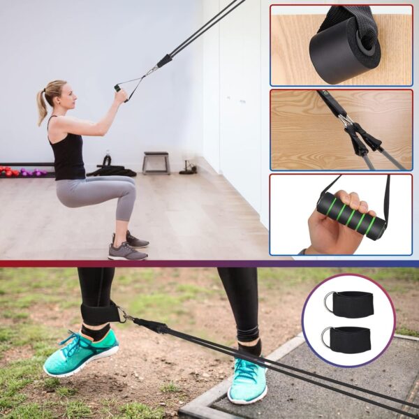 Exercise Resistance Bands with Handles for Working Out, 150/200/250/300 lbs Workout Bands Set with Door Anchor for Physical Therapy, Yoga, Pilates - Image 4