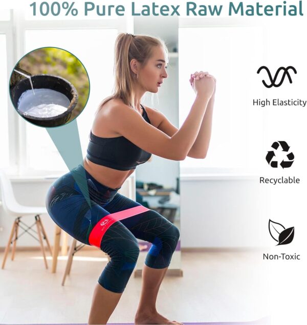 Exercise Bands Resistance Bands for Working Out Set 5 for Yoga Pilates,Elastic Workout Bands Fitness Bands Resistance Natural Latex with Exercise Instructions E Carry Bag - Image 3