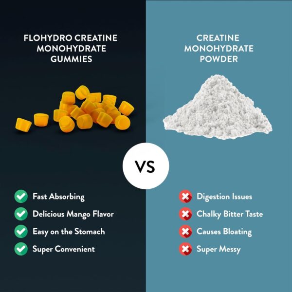 Creatine Monohydrate Gummies | 60 Servings | 5g Creatine Monohydrate per Serving | 120 creatine Gummies with Zero Sugar | All Organic Ingredients - Image 7