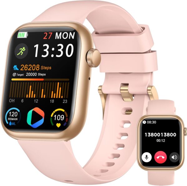 Smart Watch(Answer/Make Call), 1.83" Fitness Watches for Men Women with Heart Rate/Blood Oxygen Monitor, Sleep Tracker, Pedometer, 120+ Sport Modes, IP68 Waterproof Fitness Tracker for Android iPhone