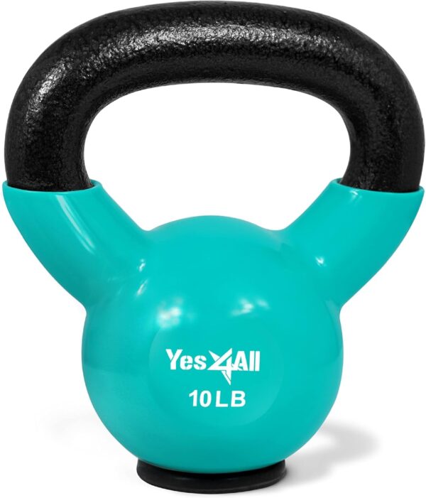 Yes4All Kettlebells Rubber Base, Kettlebell Set for Women, Strength Training Kettlebells Weights (10-65 lbs)