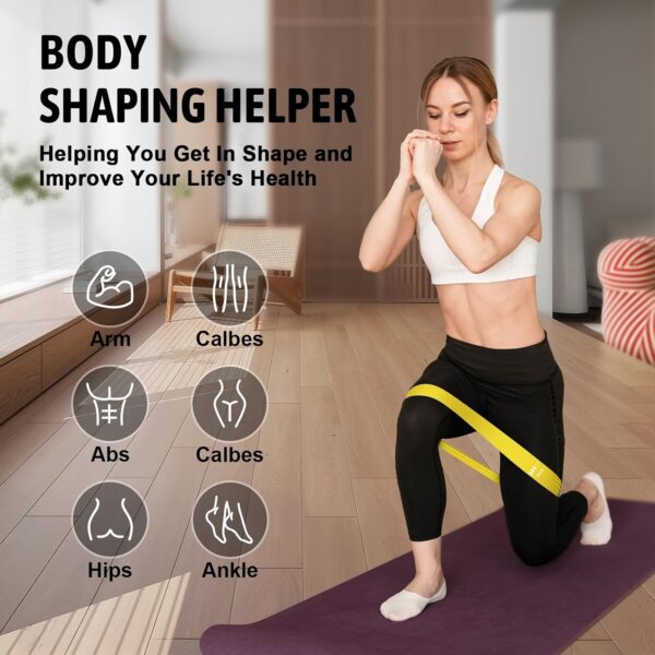 Resistance Bands for Working Out, Exercise Bands Resistance Bands Set with 5 Resistance Levels, Multi-Colored Workout Bands for Indoor and Outdoor Fitness, Leg Strength Training, Rehab, Yoga - Image 2