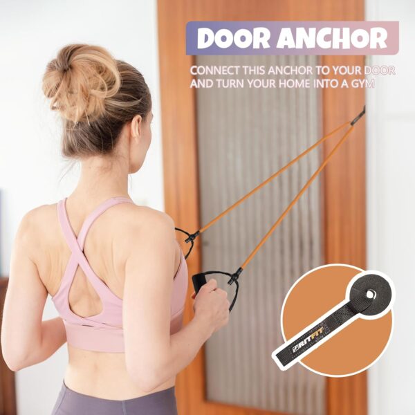 RitFit Single Resistance Exercise Band with Comfortable Handles - Ideal for Physical Therapy, Strength Training, Muscle Toning - Door Anchor and Starter Guide Included - Image 3