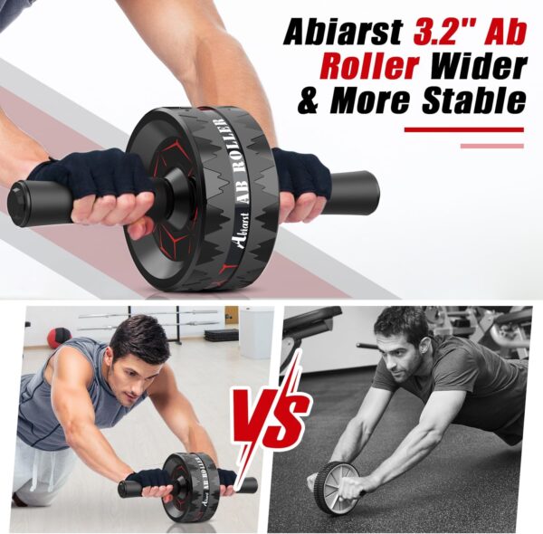 Ab Roller Wheel, Abs Workout Equipment for Abdominal & Core Strength Training, Home Gym Exercise Wheels for Men Women, with Knee Pad Accessories - Image 2