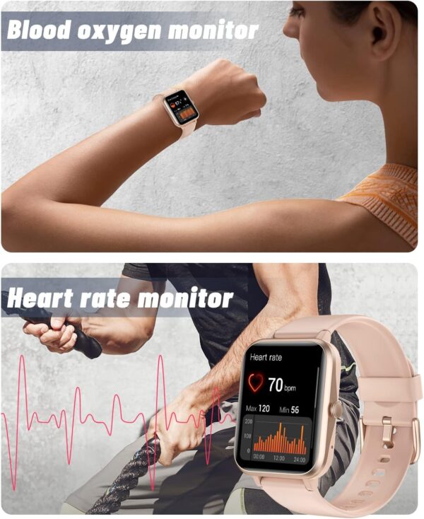 GRV Smart Watch for iOS and Android Phones (Answer/Make Calls), Watches for Women IP68 Waterproof Smartwatch Fitness Tracker Watch with Heart Rate/Sleep Monitor Steps Calories Counter (Pink) - Image 5