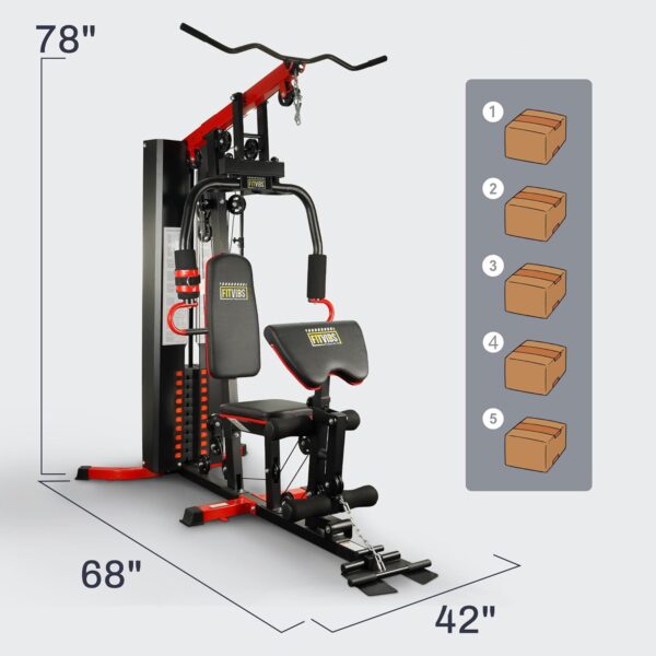 Home Gym, Workout Equipment with Leg Press, Exercise Equipment for Home with Pulley System, Home Gym Equipment for Full Body Strength Training, Preacher Curl and Leg - Image 7