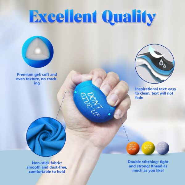 ALMAH Stress Balls for Adults 4 Density Hardness Squeeze balls for Hand Therapy 4 Pack Stress Relief Anxiety Balls Hand Exercise Physical Therapy Stress Ball for Finger Wrist Muscles Arthritis - Image 4