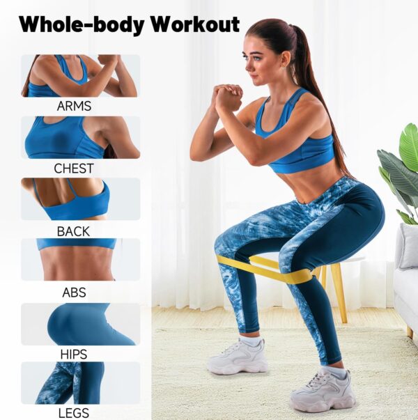 Resistance Loop Exercise Bands for Working Out, Fitness Elastic Bands, Workout Bands for Home Gym, Stretching, Yoga, Pilates, Physical Therapy (5pcs Set) - Image 5