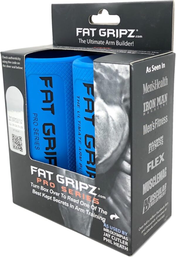 Fat Gripz - The Simple Proven Way to Get Big Biceps & Forearms Fast - At Home Or In The Gym (Size: Fat Gripz Pro / 2.25 Inch Outer Diameter)