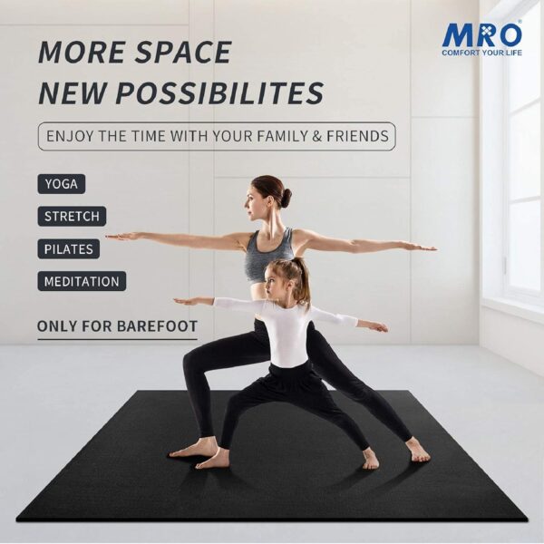 MRO Extra Large Yoga Mat, 12'x6'/9'x6'/7'x5'/6'x4' (9MM) Extra Wide and Thick Exercise Mats for Home Gym Workout, Non-Slip, Soft for Women and Men Fitness, Ideal for Barefoot Yoga, Pilates, stretching - Image 5
