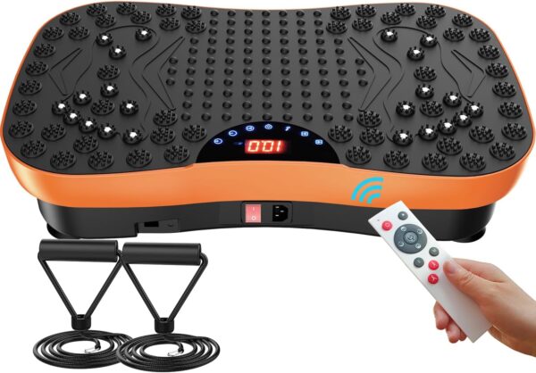 AXV Vibration Plate Fitness Platform Exercise Machine Vibrating Lymphatic Drainage Shaking Workout Full Body Shaker Vibrate Stand Shake Board Sport Gym Pad for Weight Loss Fat Burner for Women Men