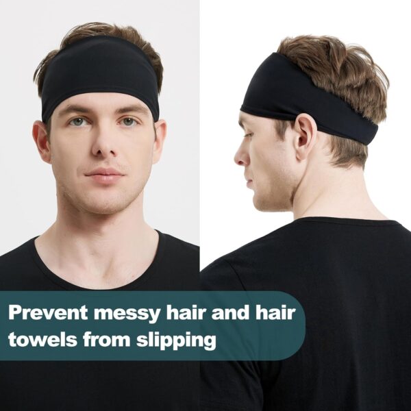 Running Headbands for Men（4 or 6 Pack, Mens Stretchy Headband for Football,Cycling,Basketball,Yoga,Fitness Workout Unisex Quick-Dry Sweatband - Image 3